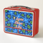 Lunch Box Modèle Floral bleu Abstrait (Devant)