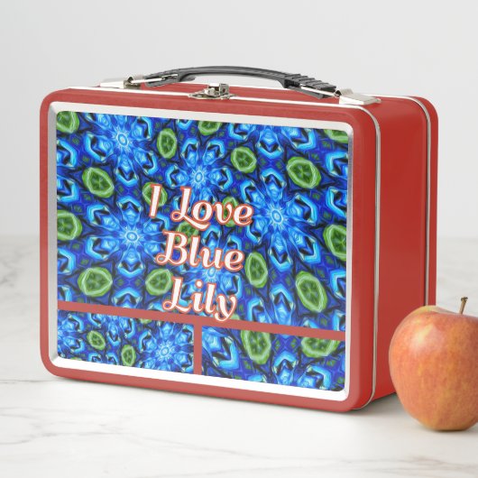 Lunch Box Modèle Floral bleu Abstrait (En situation)