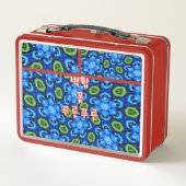 Lunch Box Modèle Floral bleu Abstrait (Dos)