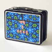 Lunch Box Modèle Floral bleu Abstrait (Dos)