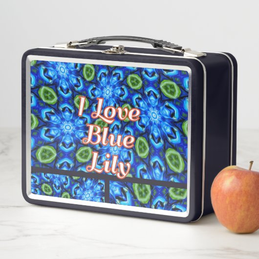 Lunch Box Modèle Floral bleu Abstrait (En situation)