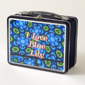 Lunch Box Modèle Floral bleu Abstrait (Devant)