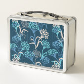 Lunch Box Modèle Floral Hydrangea stylisé - Bleu élégant (Dos)