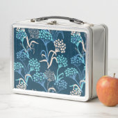 Lunch Box Modèle Floral Hydrangea stylisé - Bleu élégant (En situation)