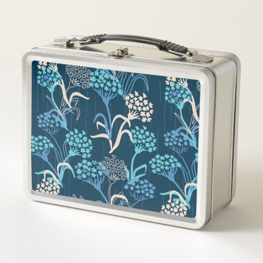 Lunch Box Modèle Floral Hydrangea stylisé - Bleu élégant (Devant)