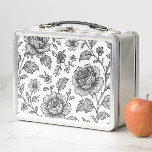 Lunch Box Modèle Floral Rose vintage (En situation)