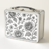 Lunch Box Modèle Floral Rose vintage (Devant)