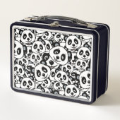 Lunch Box Modern Black and White Cute Panda Bear Pattern (Devant)