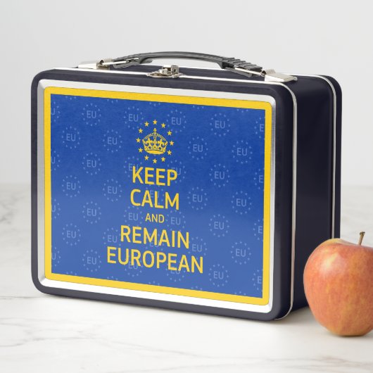 Lunch Box Modern Yellow Blue Keep Calm Crown Europe Vector (En situation)