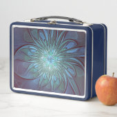 Lunch Box Moderne Abstrait tendance Fleur bleue Fractal Art (En situation)