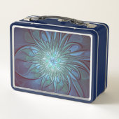 Lunch Box Moderne Abstrait tendance Fleur bleue Fractal Art (Dos)