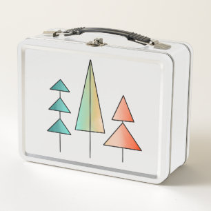Lunch Box moderne arc-en-ciel arbres roses sarcelle simple m