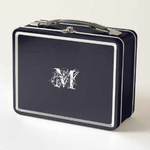 Lunch Box Moderne Classique Classique Élégant Monogramme Bla
