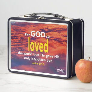 Lunch Box Moderne JOHN 3:16 POUR DIEU A TANT AIMÉ Chrétien