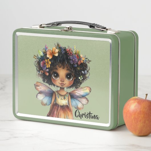 Lunch Box Moderne Jolie Fille Noire Fée Princesse (En situation)