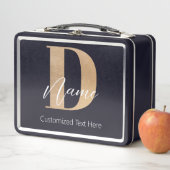 Lunch Box Moderne Monogramme Initiale D & Nom Personnalisé (En situation)