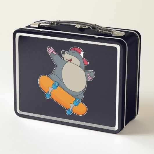 Lunch Box Mole en skate avec skateboard (Dos)