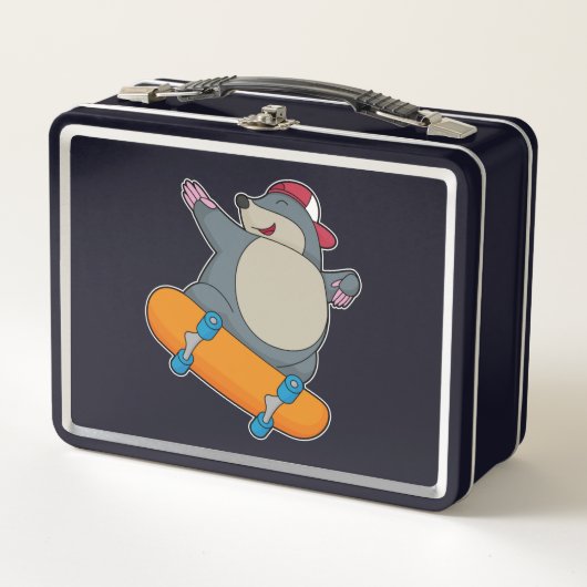 Lunch Box Mole en skate avec skateboard (Devant)
