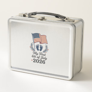 Lunch Box Mon premier 4 juillet 2026 bébé vintage patriotiqu