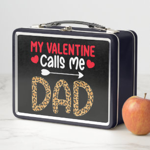 Lunch Box Mon Valentin m'appelle Papa Léopard Carreaux de Bu