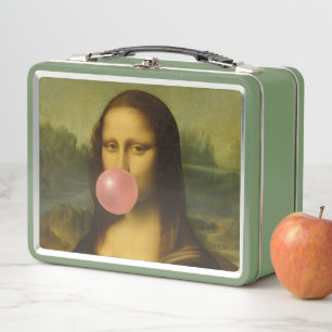 Lunch Box Mona Lisa soufflant de bulle rose