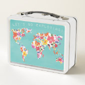 Lunch Box Monde floral lumineux Teal (Dos)