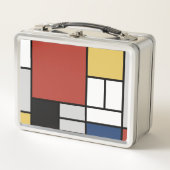 Lunch Box Mondrian Peinture Rouge Plane Jaune Noir Gris Bleu (Devant)