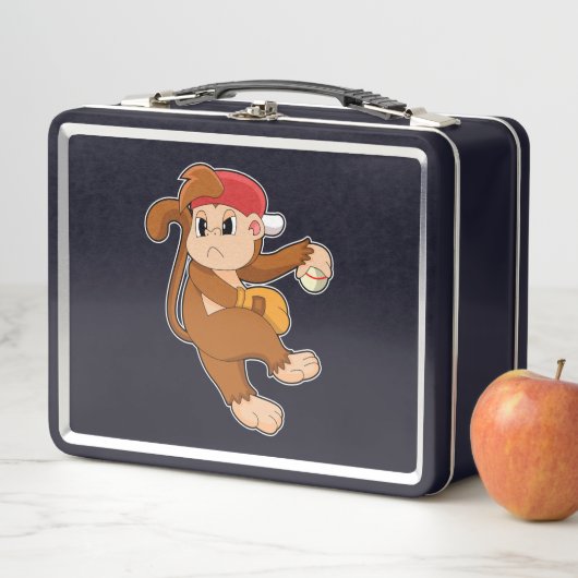 Lunch Box Monkey at baseball with baseball glove (En situation)