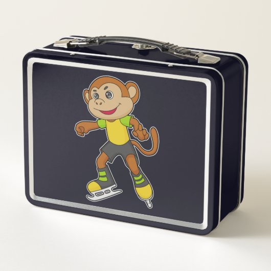 Lunch Box Monkey at Ice skating with Ice skates (Dos)