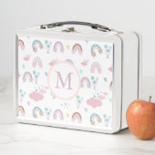 Lunch Box Monogram Pastel Boho Arc-en-ciel (En situation)