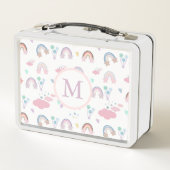 Lunch Box Monogram Pastel Boho Arc-en-ciel (Dos)