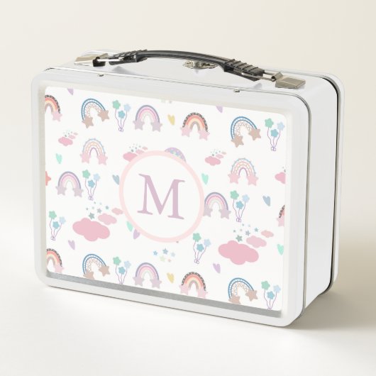 Lunch Box Monogram Pastel Boho Arc-en-ciel (Dos)