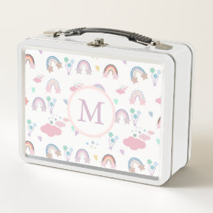 Lunch Box Monogram Pastel Boho Arc-en-ciel