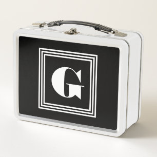 Lunch Box Monogramme 3 trames en gras Noir et blanc