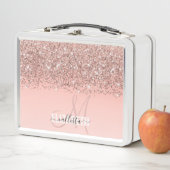 Lunch Box Monogramme à dégradé rose Rose or Confetti (En situation)