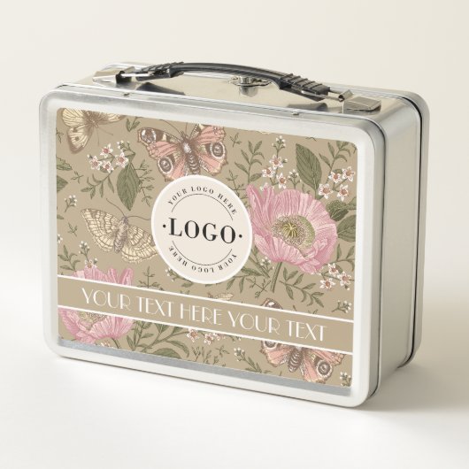 Lunch Box Monogramme botanique Fleur sauvage moderne et tend (Dos)