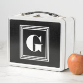 Lunch Box Monogramme Cadre Gras 3 | Noir & Blanc (En situation)