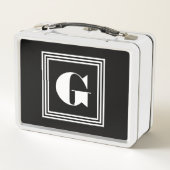 Lunch Box Monogramme Cadre Gras 3 | Noir & Blanc (Dos)