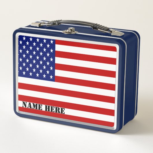 Lunch Box Monogramme Classique du Drapeau Américain Patrioti (Devant)