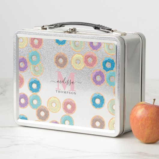 Lunch Box Monogramme coloré Pastel Donuts & Sprinkings (En situation)