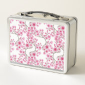 Lunch Box Monogramme d'aquarelle florale de fleurs de cerisi (Dos)