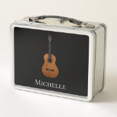 Lunch Box Monogramme de guitare noir et blanc (Dos)