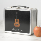 Lunch Box Monogramme de guitare noir et blanc (En situation)