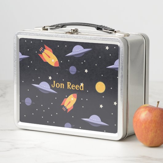 Lunch Box Monogramme de l'espace externe rétro (En situation)