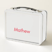 Lunch Box monogramme de lettre initiale simple ajoutez votre (Dos)