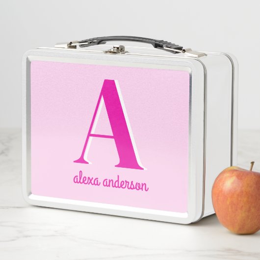 Lunch Box Monogramme Dolly Rétro Rose chaud (En situation)