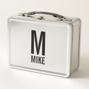 Lunch Box Monogramme et nom personnalisés modernes