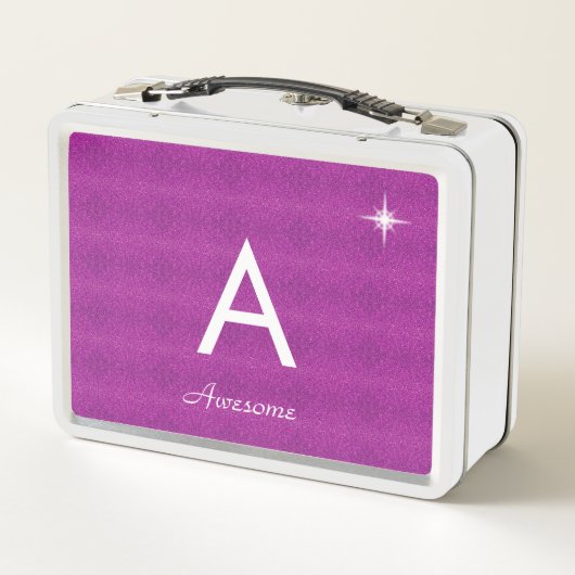 Lunch Box Monogramme & étoile sur parties scintillant royal (Dos)