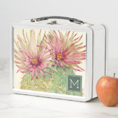 Lunch Box Monogramme | Fleurs roses de cactus (En situation)