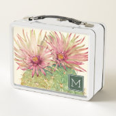 Lunch Box Monogramme | Fleurs roses de cactus (Dos)